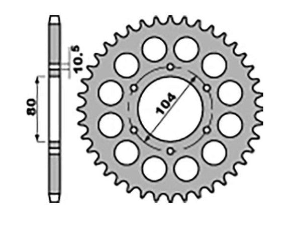 REAR SPROCKET 501 33 KAWASAKI GPZ1100 81-85, Z750C 80-87 (CHAIN 630)