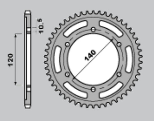 REAR SPROCKET 5301 40 KAWASAKI ZX-6R 95-97, W650 00-06, ZR750 91-04, GSX-R600 97-00, GSX-R750 98-99