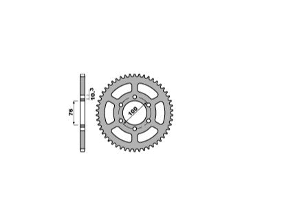 REAR SPROCKET 823 48 SUZUKI GN400 80-82, DR500 81-83, DR750 88(SR41B), VL250 INTRUDER LC 00-04, LT250/300 86-89, LT500 88-92 (CHAIN 520)