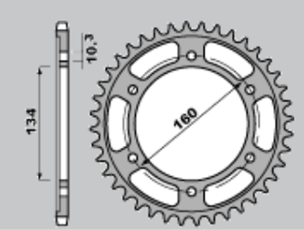 REAR SPROCKET ULTRALIGHT HARDENED 4405 46 C45 HONDA CBR600F SPORT 01-02, CBR600 F4I 01-06 (JTR1307.46)