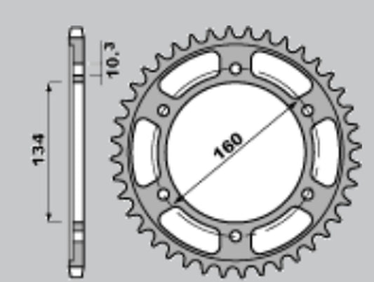 REAR SPROCKET ULTRALIGHT HARDENED 4405 46 C45 HONDA CBR600F SPORT 01-02, CBR600 F4I 01-06 (JTR1307.46)
