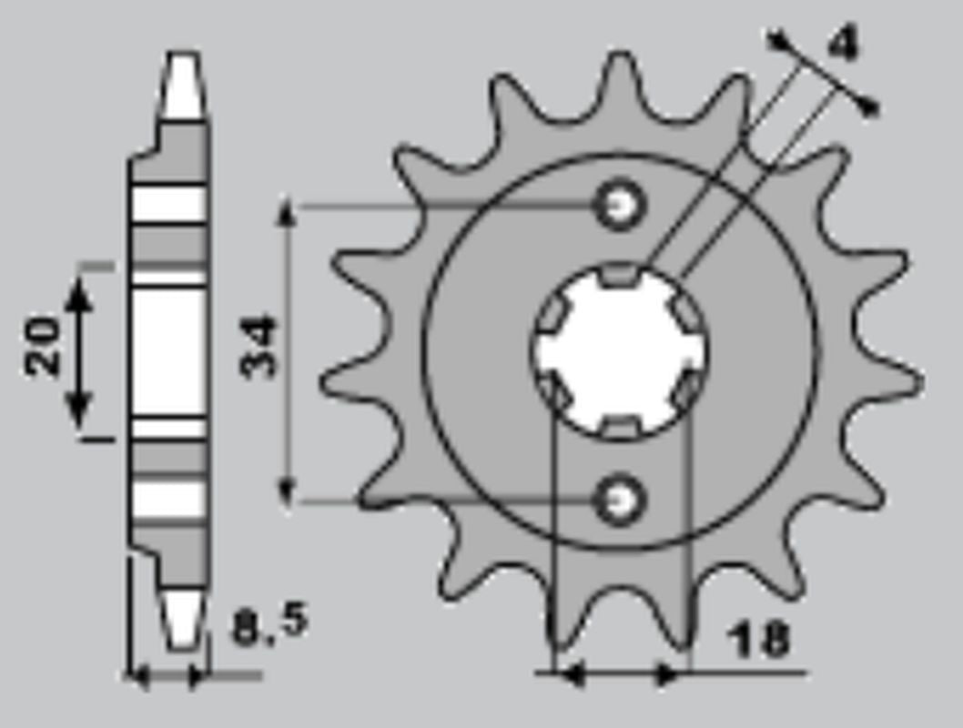 FRONT SPROCKET 2046 14 HONDA CMX250 87-05 (JTF270.14) (CHAIN 520) (204614JT)