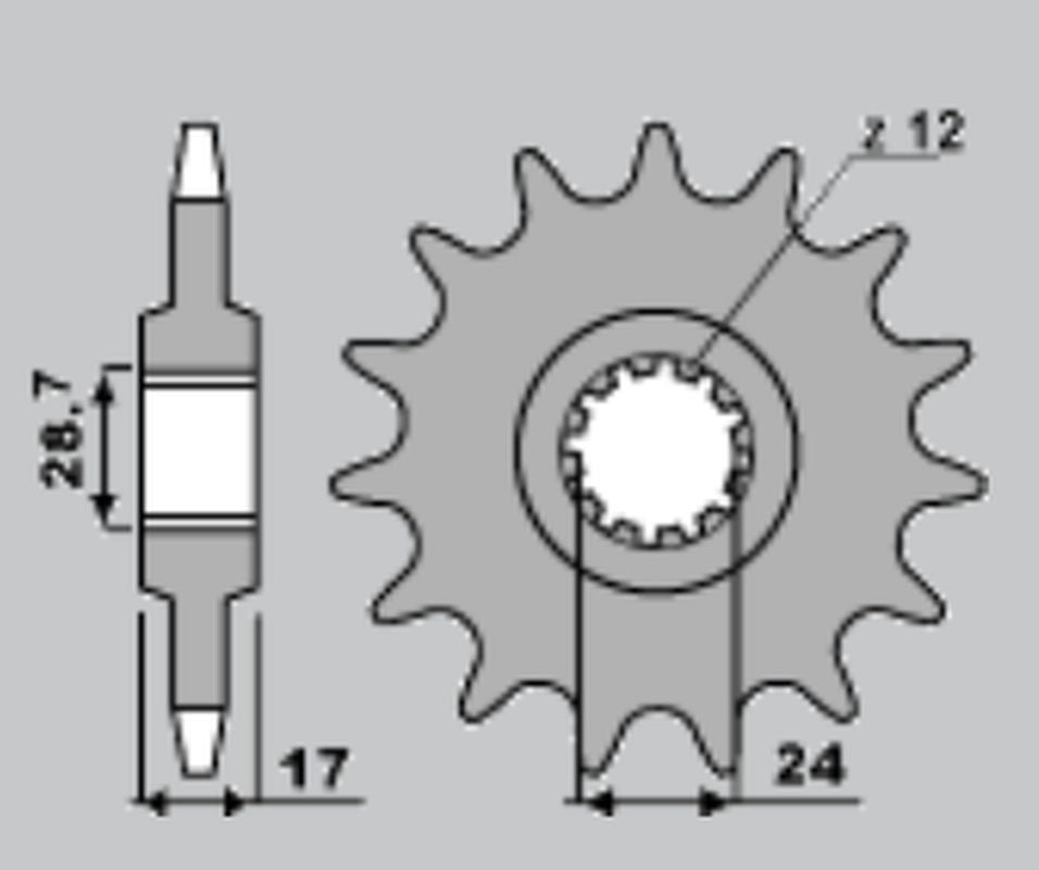 FRONT SPROCKET 2073 14 HONDA CBF600 04-07, CBR600F 97-98, HORNET 600 (137114JT)