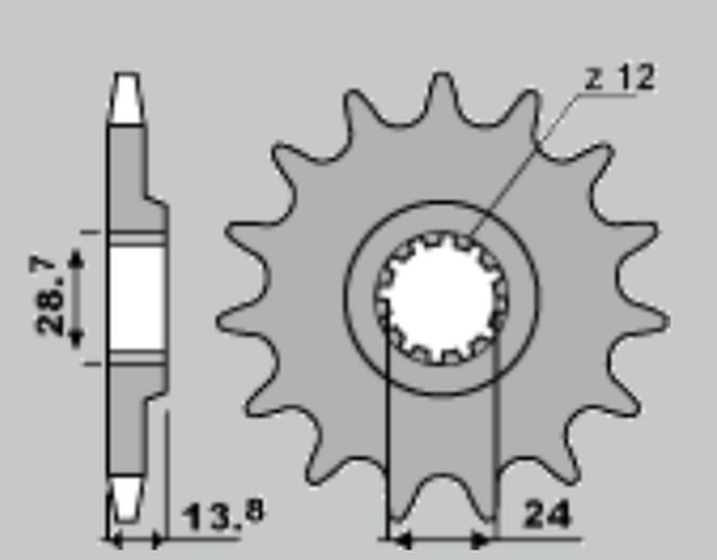 FRONT SPROCKET 2077 17 KAWASAKI ZRX1100/1200 97-06 (CHAIN 530) (207717JT)