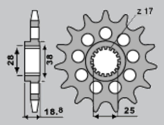 FRONT SPROCKET 2078 15 APRILIA/BMW (JTF704.15)