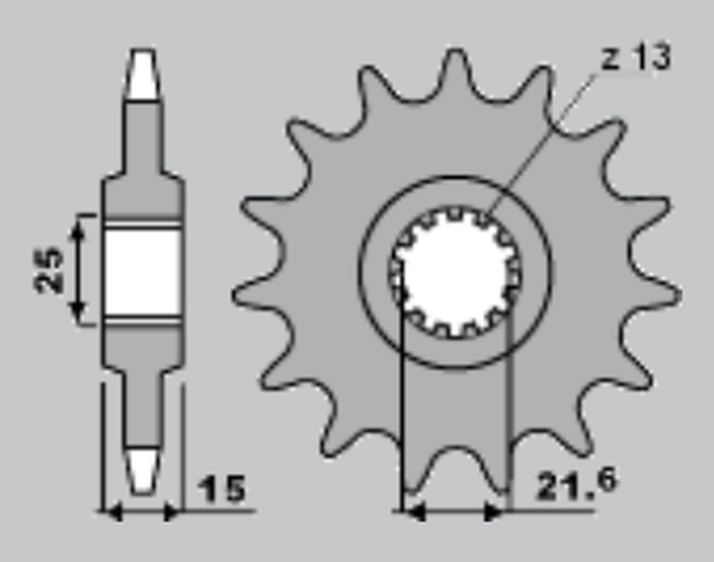 FRONT SPROCKET 2082 15 TRIUMPH, ZX6R 95-97