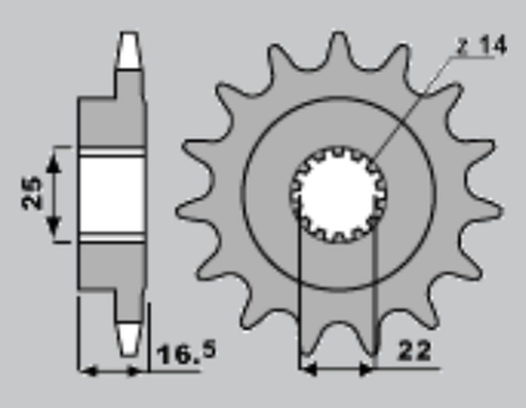 FRONT SPROCKET 2114 15 DUCATI 796/820/821/848/992/998/999/1000/1100 (JTF741.15)