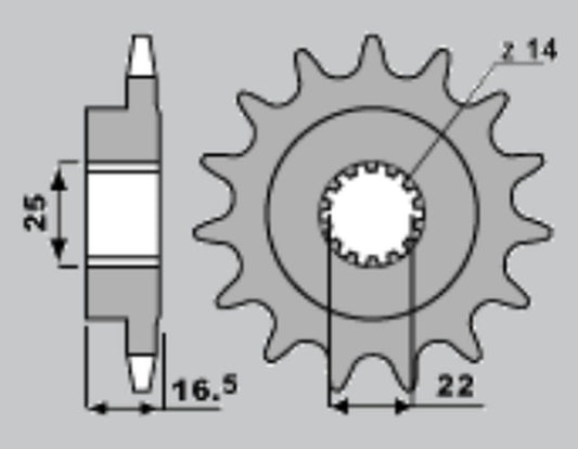 FRONT SPROCKET 2114 15 DUCATI 796/820/821/848/992/998/999/1000/1100 (JTF741.15)