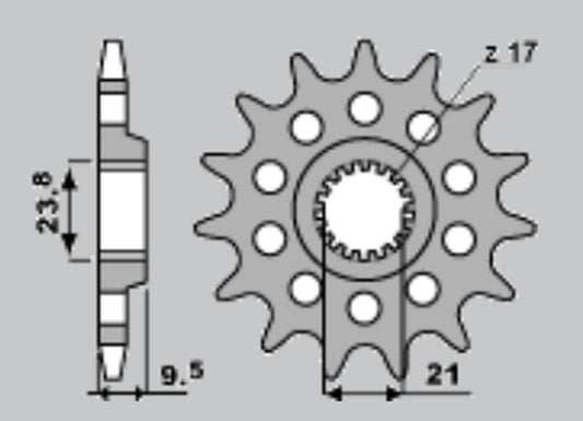 FRONT SPROCKET 2133 14 SUZUKI RMZ450 05-13 (JTF1441.14)