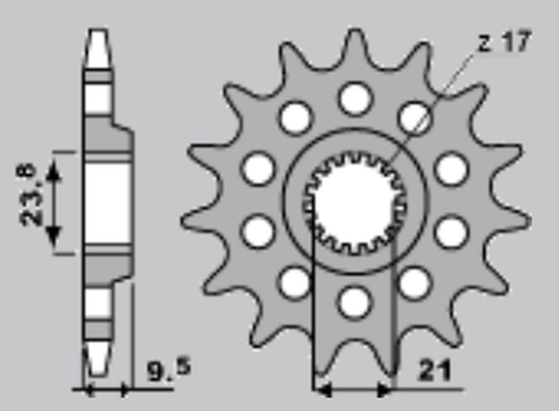 FRONT SPROCKET 2137 14 KAWASAKI Z1000 07-09 (153714JT)