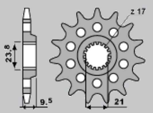 FRONT SPROCKET 2137 15 KAWASAKI ZX10R 06-08 (153715JT)