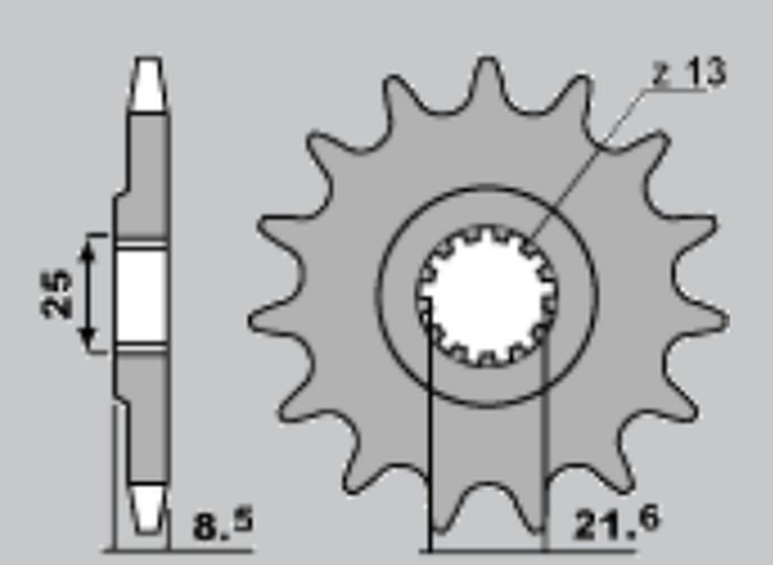 FRONT SPROCKET 2137 16 KAWASAKI Z1000 03-08 (JTF1537.16)