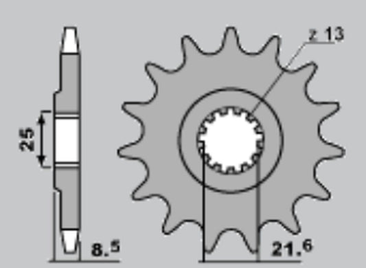 FRONT SPROCKET 2137 16 KAWASAKI Z1000 03-08 (JTF1537.16)