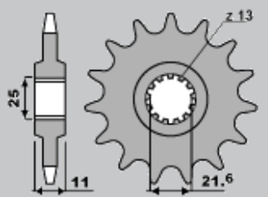FRONT SPROCKET 2142 16 YAMAHA R6 06-09 (JTF1586.16)