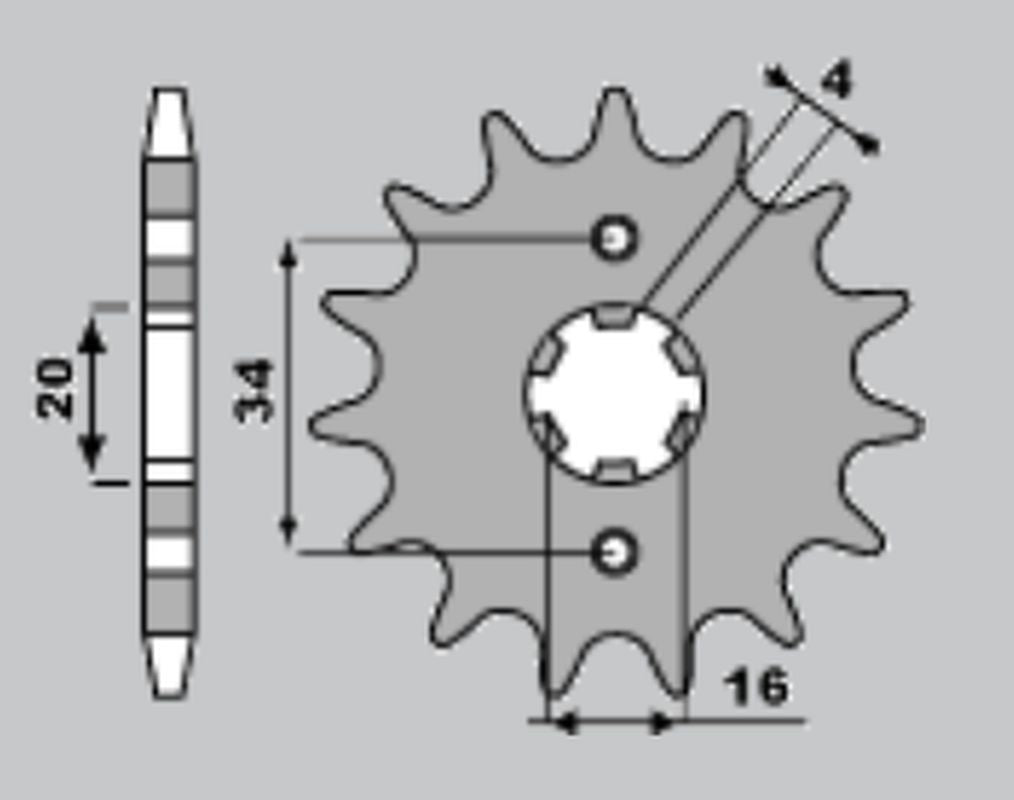 FRONT SPROCKET 263 16 YAMAHA DT125 LC 82-88, SR125, TZR125 (JTF1263.16)