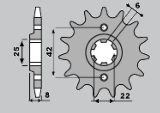 FRONT SPROCKET 281 14 HONDA XL 600 R/RM/LM, XR 600R (JTF281.14)