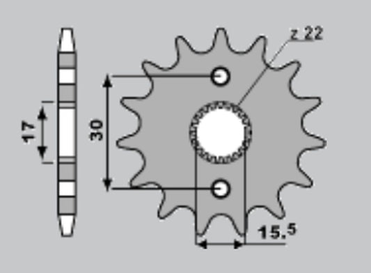 FRONT SPROCKET 332 14 HONDA CR 80/85 (JTF1256.14)
