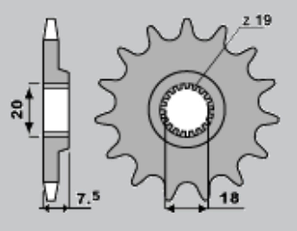 FRONT SPROCKET 340 13 HONDA CR 125 87-03 (JTF326.13)