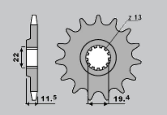 FRONT SPROCKET 4101 15 SUZUKI DR 125 94-00 (JTF409.15)