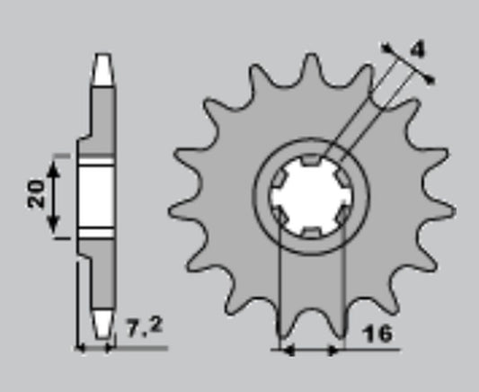 FRONT SPROCKET 413 12 SUZUKI RMX 50 / TS 50