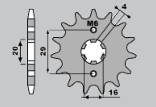FRONT SPROCKET 425 13 SUZUKI TS 125R/X 90-96 (JTF425.13)