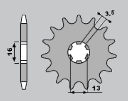 FRONT SPROCKET 428 14 SUZUKI DR-Z 50 19-21, DR-Z 70 08-18, TS/GT 80 81-82, DS 80 82-04