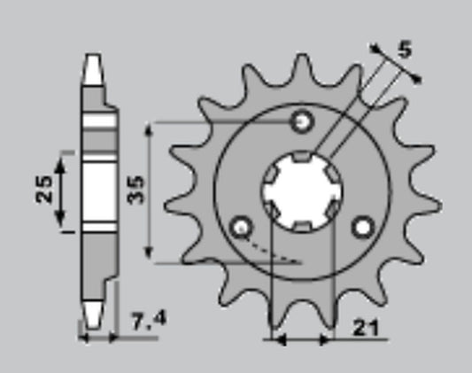 FRONT SPROCKET 437 15 SUZUKI DR 600/650 (JTF437.15)