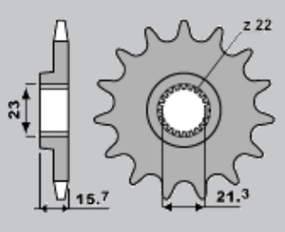 FRONT SPROCKET 441 14 YAMAHA XT 600 89-98, XTZ 660 91-98 (JTF577.14)