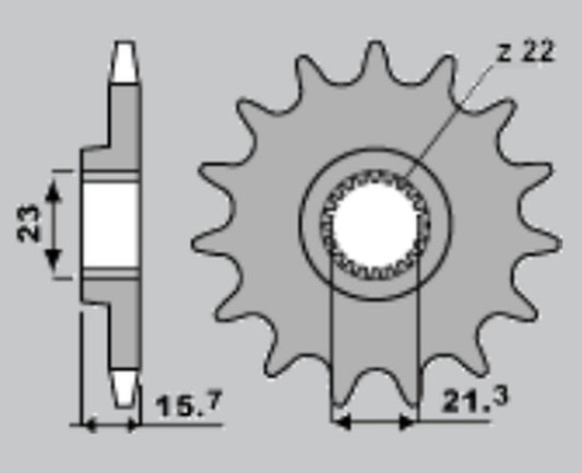 FRONT SPROCKET 441 14 YAMAHA XT 600 89-98, XTZ 660 91-98 (JTF577.14)