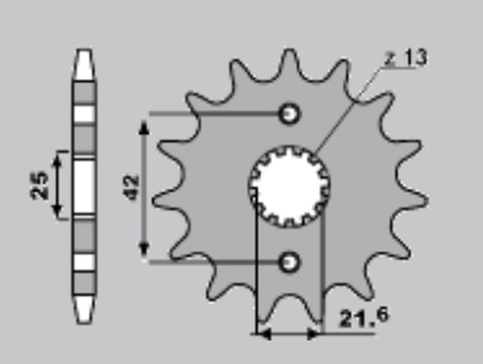 FRONT SPROCKET 513 15 YAMAHA THUNDERCAT, KAWASAKI ZZR 600 90-92 (51915JT)