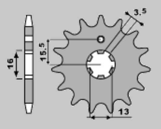 FRONT SPROCKET 542 13 YAMAHA DT 80 MX 83-84