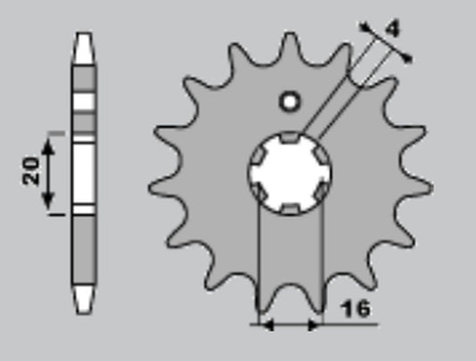 FRONT SPROCKET 554 15 YAMAHA DT80LC