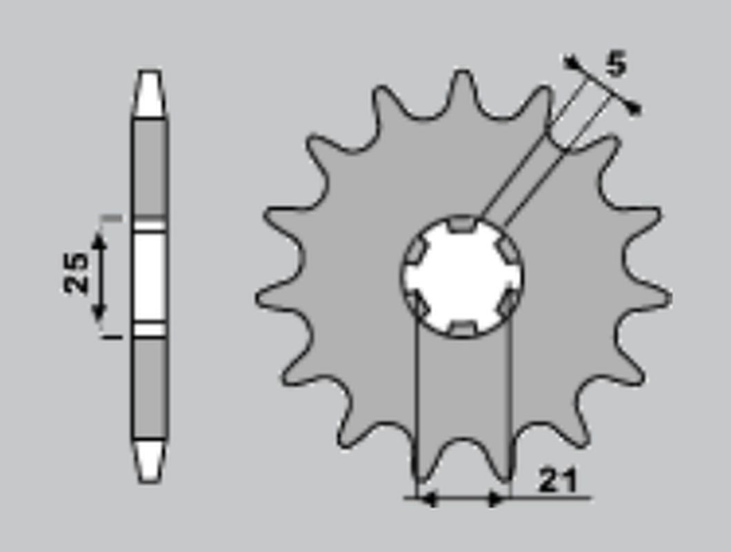 FRONT SPROCKET 569 16 YAMAHA XV 250 89-15(+2), XVS 250 08-17 (CHAIN 520)(JTF569.16)
