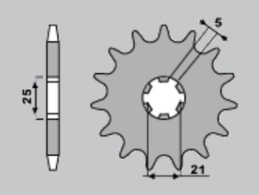 FRONT SPROCKET 569 16 YAMAHA XV 250 89-15(+2), XVS 250 08-17 (CHAIN 520)(JTF569.16)