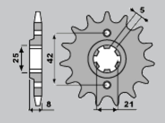 FRONT SPROCKET 575 14 YAMAHA XT 600 83-86(-1)(JTF575.14)