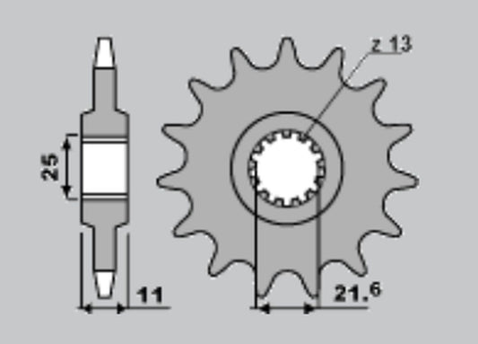 FRONT SPROCKET 580 17 YAMAHA R6/FZ6/FZR1000 (JTF580.17)