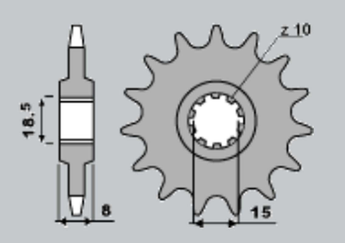 FRONT SPROCKET 599 13 RIEJU 50 DRAC 96-97, MALAGUTI 50 FIFTY EVOLUTION 91-98, APRILIA 50 AF-1 92, 50 PEGASO 92-93, 50 RED ROSE 92-05