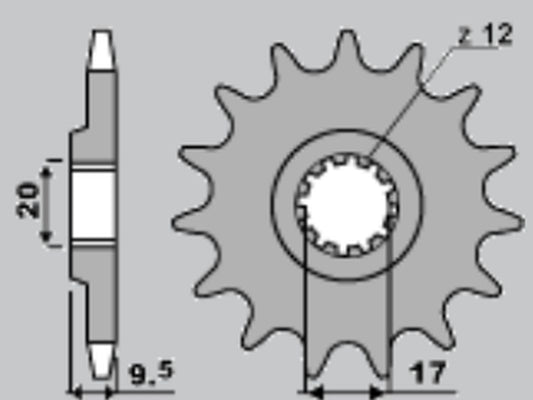 FRONT SPROCKET 7005 12 KTM SX 65 98-15 (JTF1906.12)