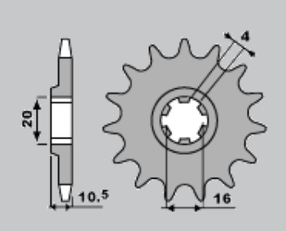 FRONT SPROCKET 799 14 SUZUKI GZ 125/VL 125 (JTF410.14)