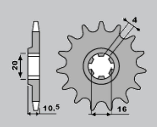 FRONT SPROCKET 799 14 SUZUKI GZ 125/VL 125 (JTF410.14)