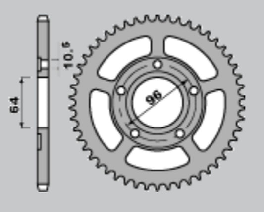 REAR SPROCKET 242 53 HONDA XL125R 82-87 (PRO LINK)(JTR242.53)