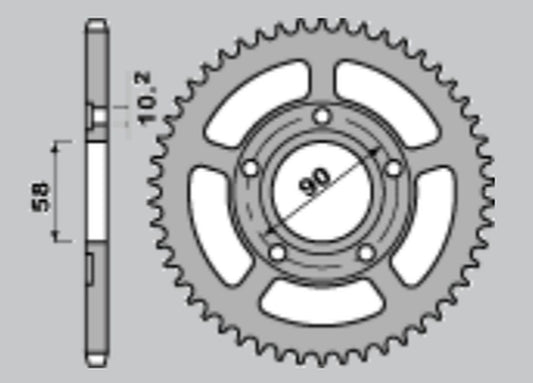 REAR SPROCKET 281 35 HONDA NSR125 89-93, NSR125 94-98(-1)(JTR604.35)