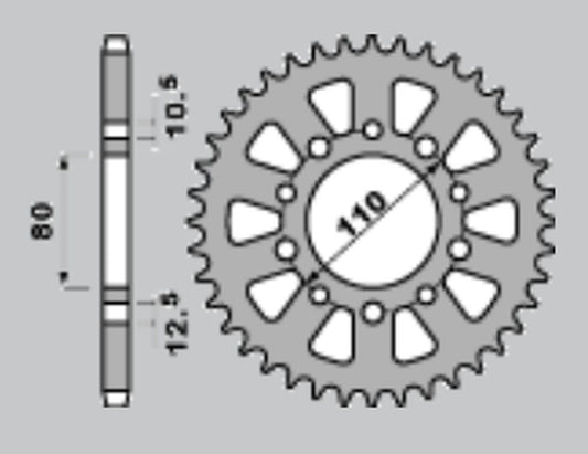 REAR SPROCKET 334 41 HONDA CBR1000F 96-00 (SC24), VF500F 85-88 (JTR1334.41)(CHAIN 530)