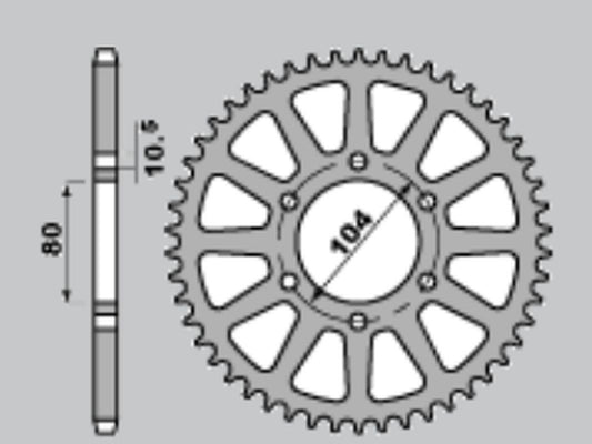 REAR SPROCKET 478 42 KAWASAKI Z1000 03-20, Z1000SX 11-18, ZX-10R 08-10, ZX-10RR 17-18
