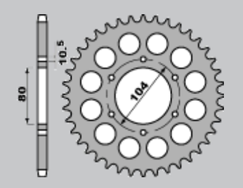 REAR SPROCKET 488 38 KAWASAKI GPZ550 82-83