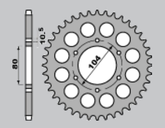 REAR SPROCKET 488 38 KAWASAKI GPZ550 82-83