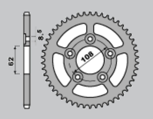REAR SPROCKET 714 42 CAGIVA 125 SUPER CITY 91-99