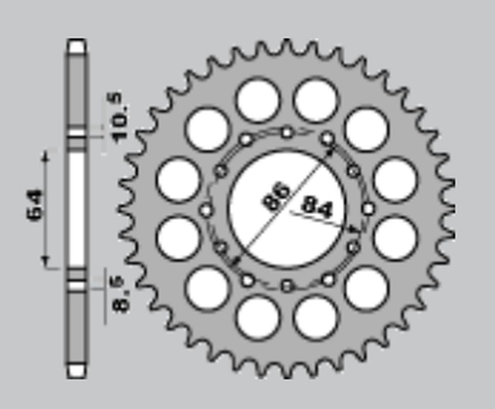REAR SPROCKET 814 44 SUZUKI GSX400E 81-83