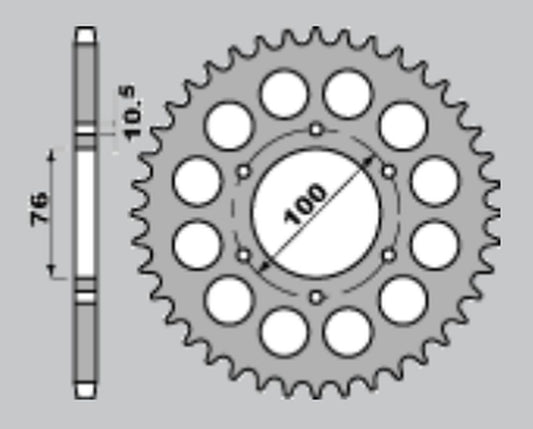 REAR SPROCKET 816 43 SUZUKI GSX1100F 88-96, GS550 79-88, GSX750 83-03, RF900RR 94-00, GSX-R1100 89-00