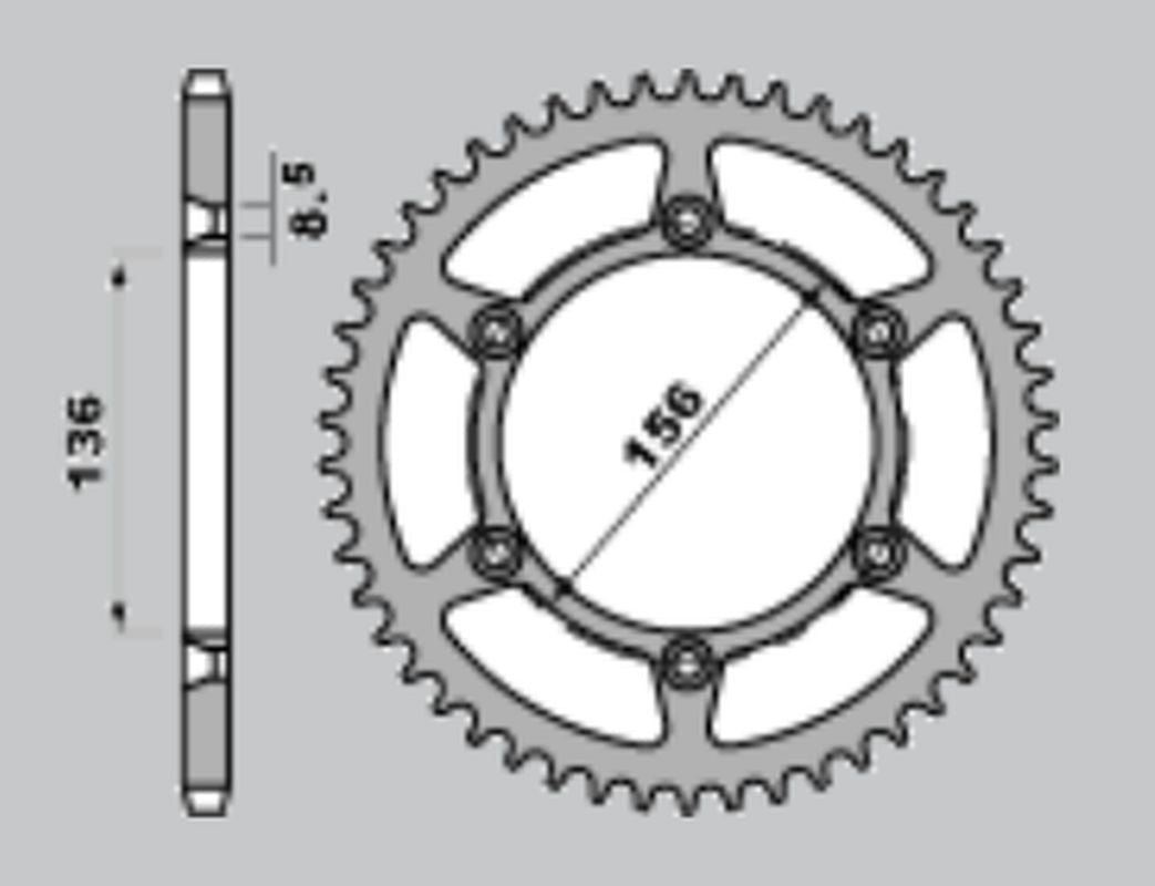 REAR SPROCKET 820 41 SUZUKI DR350SE 94-95, HUSQVARNA 510 SMR 06-09(-1)